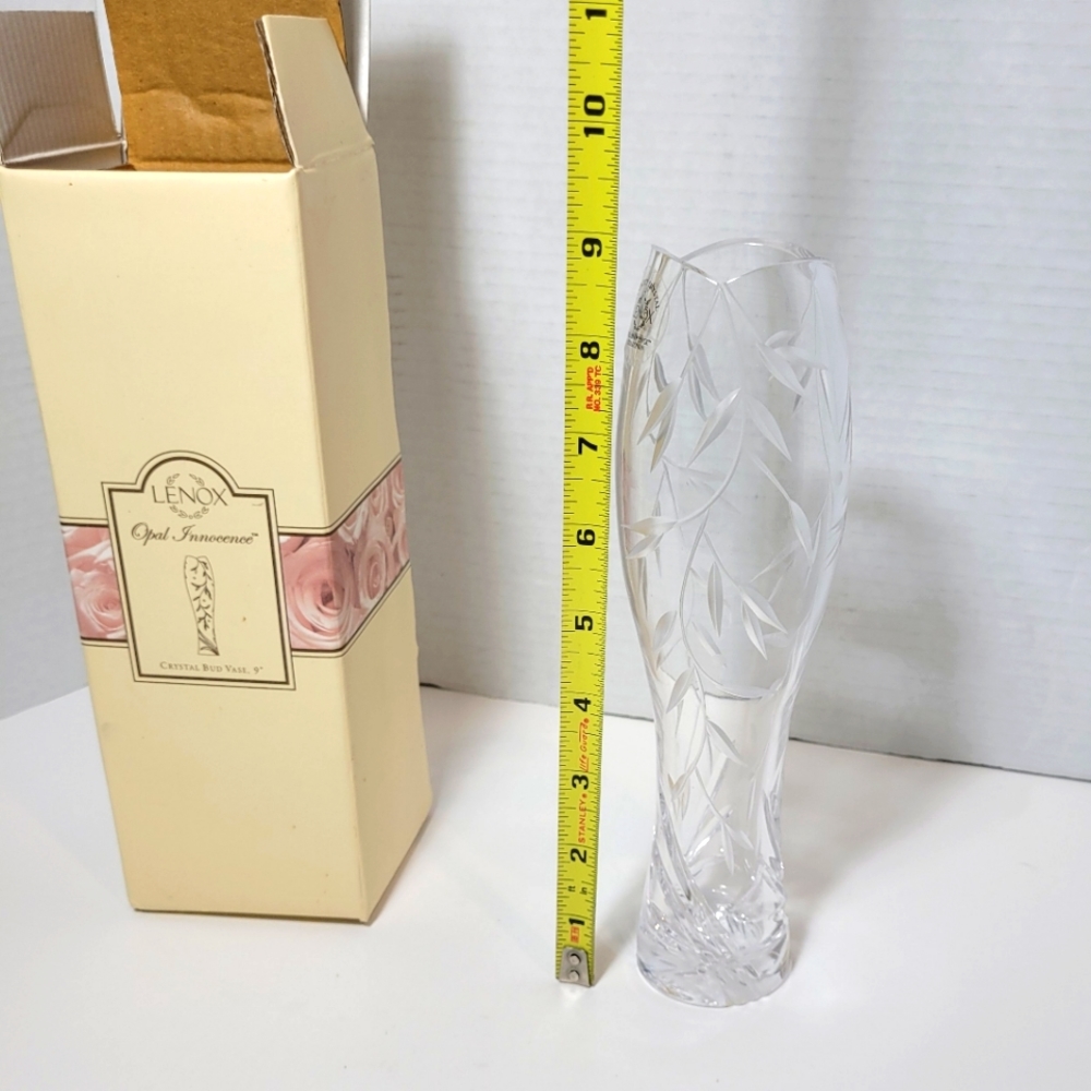 Lenox Opal Innocence Handcut Crystal Bud Vase NOB Rare Gorgeous - Picture 10 of 11
